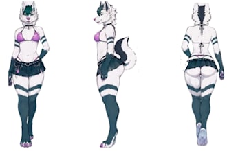 draw custom furry fursona character reference sheet anthro character game avatar
