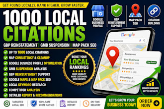 do 1000 local citation gbp reinstatement gmb suspension map pack SEO