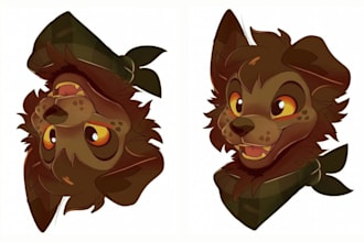 draw furry headshot anthro headshot pfp fursona furry oc chibi ref sheet