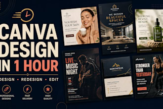 design or redesign your graphics in canva within 1 hour