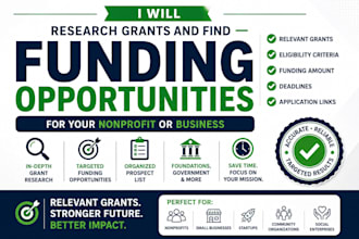 do grant research and find funding opportunities for your nonprofit or business