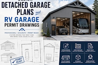 design detached garage plans and rv garage permit drawings