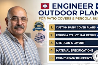 engineer outdoor structure plans for patio cover and pergola build