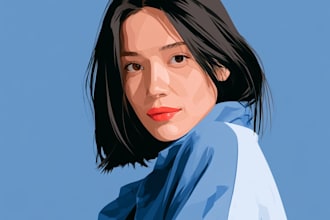draw cartoon vector portrait with your face