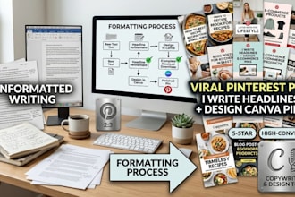 write catchy headlines and design custom pinterest pins in canva