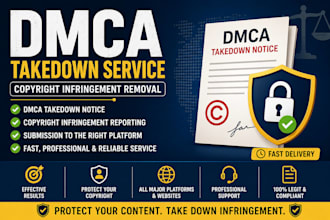 submit dmca takedown notices for copyright infringement