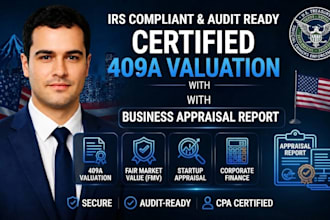 provide a certified 409a valuation and business appraisal report