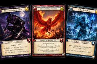 design custom tcg cards, trading cards and card game artwork