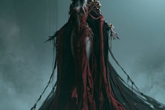 horror vampire lord queen character desing