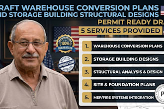 draft warehouse conversion plans and storage building structural design