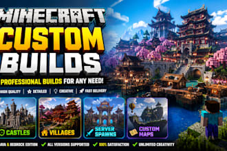 minecraft map castle house village hub spawn server build city terrain lobby rpg