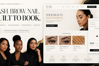 design lash brow nail tech website beauty booking appointment website