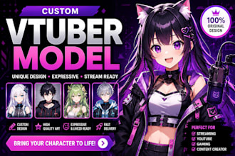 design and rig high quality live 2d vtuber model, 2d vtuber model, vtuber model