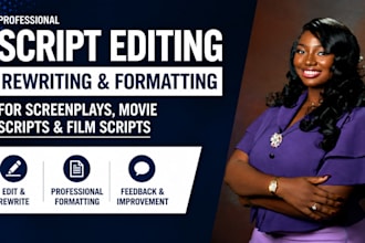 edit, rewrite and format your screenplay or movie script professionally