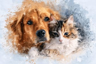 paint a watercolor portrait of your pet or animal