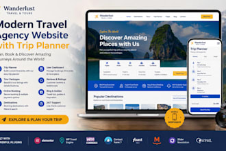 design modern travel agency tour booking website with trip planner