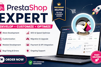 be your prestashop expert for development, customization bug fixing SEO product
