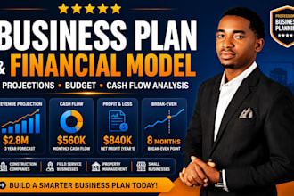 create complete business plan with financial model projections budget cash flow