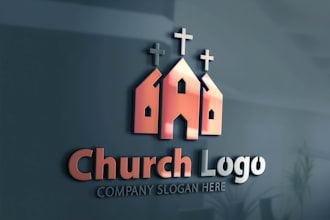 do classic lively and stunning church logo design