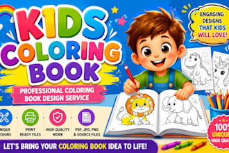 design cute fun creative unique colorful kids children toddler coloring book