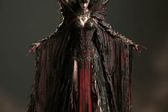 horror vampire lord queen character desing