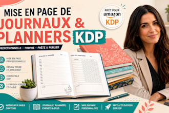 je mets en page vos carnets, agendas et journaux KDP pour amazon