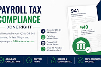 reconcile your q3 and q4 941 deposits, fix late filings and 940 annual return