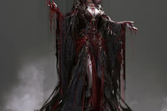 horror vampire lord queen character desing