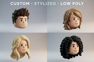 create stylized low poly roblox hair