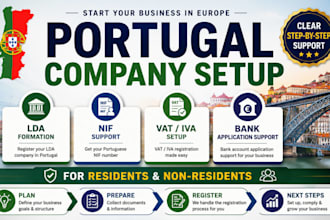 do portugal company registration, lda formation, nif, vat and open bank account
