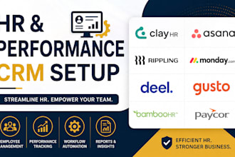 setup performance CRM clayhr asana rippling monday deel gusto bamboohr paycor