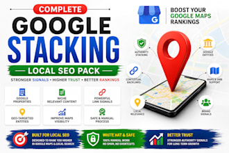 build a powerful google stacking network for local SEO and maps ranking