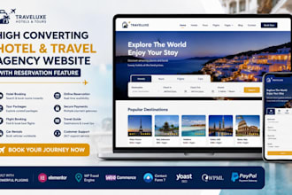 design high converting  hotel and travel agency website with reservation feature