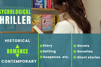 be beta reader for psychological thriller, historical, contemporary romance