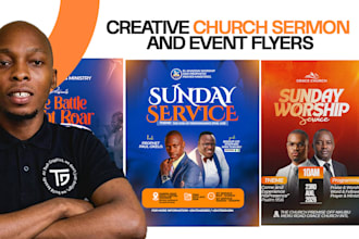 design creative church sermon and event flyers for instagram
