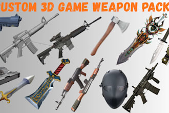 create 3d custom stylized low poly game weapon asset packs gun model fps roblox