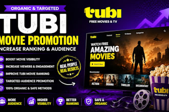 do organic tubi movie promotion, film, increase tubi movie ranking and audience