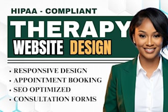 design medical therapy website, mental health wellness counseling website