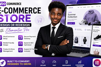 build or redesign your woo commerce store with elementor pro