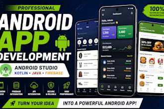 develop a professional custom android app using kotlin android studio