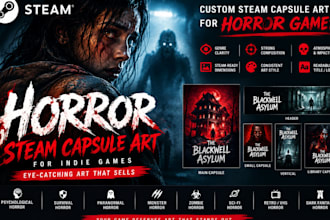 create horror steam capsule art for indie games