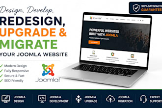 design, develop, redesign, upgrade and migrate your joomla website