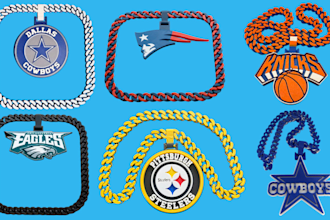 design custom 3d hypechain turnover chain necklace pendent logo 3mf stl in 24hrs