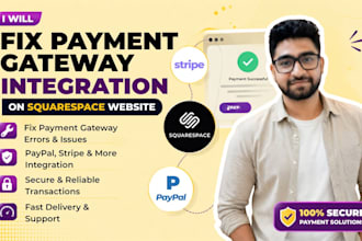 fix payment gateway payment integration squarespace website paypal integration