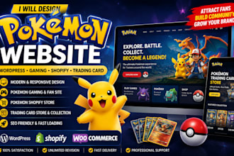 pokemon wordpress website pokemon gaming website pokemon shopify store tcg store