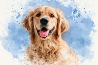 create a custom watercolor pet portrait or pet painting
