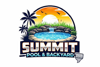 create wonderful and excellent swimming pool logo design