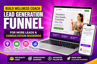 build wellness coach lead generation funnel for more leads and consultation book