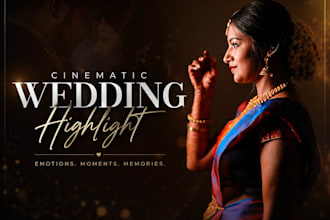 create a cinematic wedding highlight video