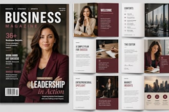 do professional editorial magazine design, magazine layout and magazine cover